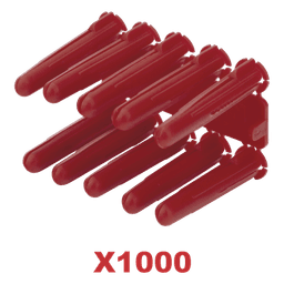 Taquete de Anclaje Plástico / Doble Expansión Multidireccional / 1/4" / Carga 60 kg / Paquete 1000 Piezas / HDPE Resistente