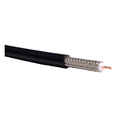 Cable Coaxial RG-58 / 305 m (1000 ft) / Conductor Cobre Sólido / Blindaje Doble Malla / Cubierta UV