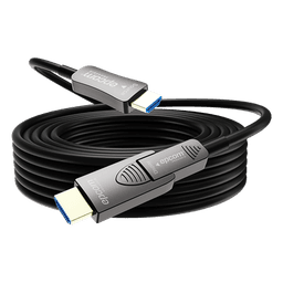 Cable HDMI Óptico Activo / 4K Real / 15 m (49.2 ft) / 18 Gbps / 4K@60Hz 4:4:4 / HDMI 2.0b / HDCP 2.2 / HDR / ARC / Conector RX Desmontable