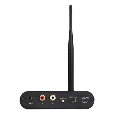 Transmisor Inalámbrico Silent Disco / Entrada RCA y Micrófono Simultánea / Alcance 300 m (984 ft) / Batería 1000 mAh / Autonomía 12 Horas / Carga Type-C