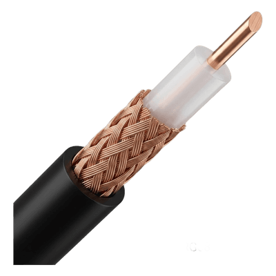 Cable Coaxial RG58/U | Bobina de 50 metros | Conductor Cobre 20 AWG | Malla 95% | Impedancia 53 Ω | Atenuación 55.9 dB/100m @ 1000 MHz | Certificación UL & ETL