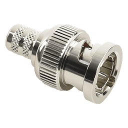 Conector Coaxial BNC Macho / Impedancia 75 Ohm / Anillo Plegable / RG-6 / 25 mm / Níquel-Oro-Teflón