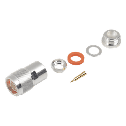 Conector Coaxial N Macho / Rosca / Cables LMR-400, 9913, RG8/U-SYS / Cuerpo Bronce Plateado / Contacto Oro / Aislante Teflón