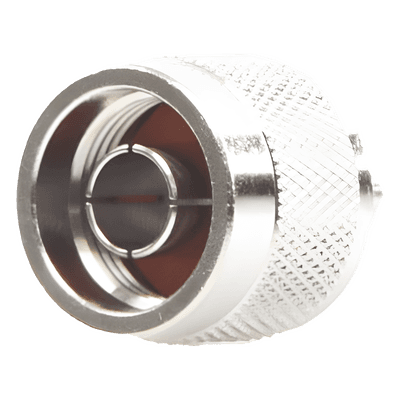 Conector RF N Macho / Anillo Plegable / Cuerpo Bronce Niquelado / Contacto Oro / Aislante Teflón / Cables RG-58/U, RG-142/U, LMR-195