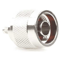 Conector RF N Macho / Anillo Plegable / Cuerpo Bronce Niquelado / Contacto Oro / Aislante Teflón / Cables RG-58/U, RG-142/U, LMR-195
