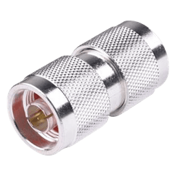 Adaptador Coaxial / Barril N Macho a N Macho / Montaje en Línea / Cuerpo Bronce Plateado / Contacto Oro 24K / Aislante Teflón PTFE