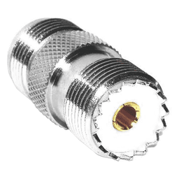 Adaptador Coaxial en Línea / N Hembra a UHF Hembra (SO-239) / Cuerpo Bronce Plateado / Contacto Oro / Aislante Teflón