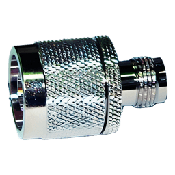 Adaptador RF en Línea / TNC Hembra a N Macho / Cuerpo Bronce Niquelado / Contacto Oro / Aislante Teflón