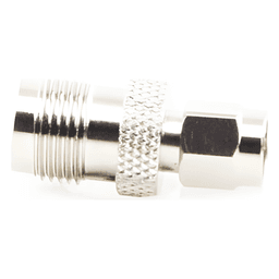 Adaptador de RF / Conector TNC Hembra a SMA Macho / Montaje en Línea / Cuerpo Bronce Niquelado / Contacto Oro / Aislante Teflón