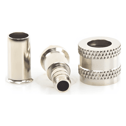 Conector Mini UHF Macho / 50 Ohm / Anillo Plegable / RG-58/U, RG-142/U / Níquel, Oro, Delrin