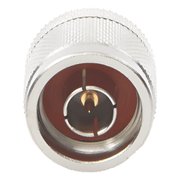 Adaptador Coaxial en Línea / Mini UHF Hembra a N Macho / Cuerpo Bronce Niquelado / Contacto Oro / Aislante Teflón