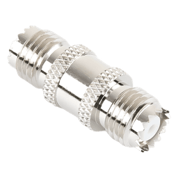 Adaptador Barril RF / Mini-UHF Hembra a Mini-UHF Hembra / Montaje en Línea / Cuerpo Bronce Niquelado / Contacto Oro / Aislante Teflón