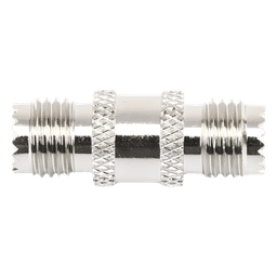 Adaptador Barril RF / Mini-UHF Hembra a Mini-UHF Hembra / Montaje en Línea / Cuerpo Bronce Niquelado / Contacto Oro / Aislante Teflón