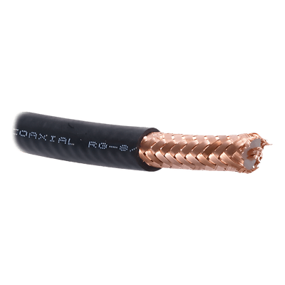 Cable coaxial / Blindaje malla cobre 97% / Impedancia 50 ohms / Atenuación 4.1 dB a 450 MHz / 30.5 ft (10.29 mm)