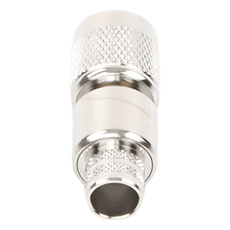 Conector Coaxial TNC Macho Inverso / Anillo Plegable / Compatibilidad RG-8/U, LMR-400, CNT-400 / Cuerpo Bronce Niquelado / Contacto Oro / Aislante Teflón