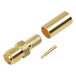 Conector Coaxial SMA / Hembra Inverso / Anillo Plegable / Cable RG-58/U / Recubrimiento Oro / Aislante Teflón