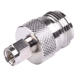 Adaptador RF Coaxial / SMA Macho a N Hembra / En Línea / Cuerpo Bronce Niquelado / Contacto Oro / Aislante Teflón