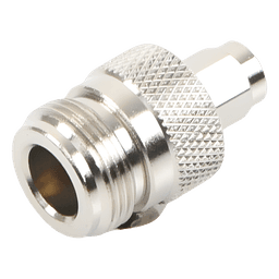 Adaptador RF Coaxial / SMA Macho a N Hembra / En Línea / Cuerpo Bronce Niquelado / Contacto Oro / Aislante Teflón