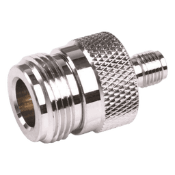 Adaptador RF en Línea / Conector SMA Hembra a N Hembra / Cuerpo Bronce Niquelado / Contacto Oro / Aislante Teflón