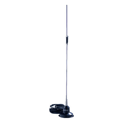 Antena Móvil UHF / 450-470 MHz / 5.2 dB / 75W / Cable 4.5 m (14.8 ft) / Montaje Magnético / Mini UHF Macho
