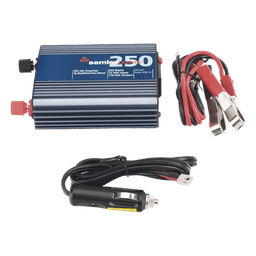 Inversor de Corriente CD-CA / 250 W / Entrada 12 Vcc / Salida 115 Vca 60 Hz / Onda Sinusoidal Modificada / 0.82 ft Cable Encendedor
