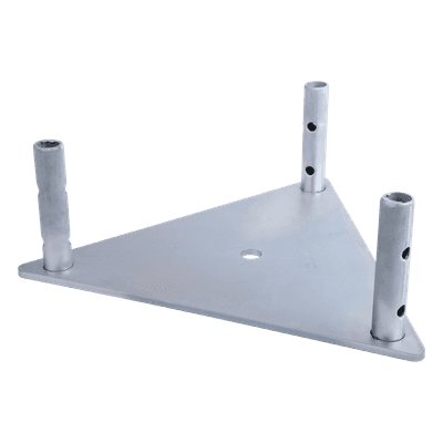 Base para Torre / Placa de Acero 1/4' / Niple 3/4' Galvanizado / Hot Dip / 4.3 kg / Compatible STZ35G