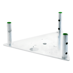 Base para Torre / Placa de Acero 1/4' / Niple 3/4' Galvanizado / Hot Dip / 4.3 kg / Compatible STZ35G