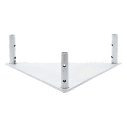 Base Triangular para Torre / Placa Acero 1/4' / Niple 3/4' Galvanizado / Peso 6 kg / Compatible STZ45