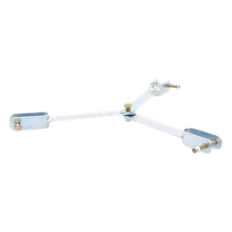 Brida de Sujeción para Retenida / Tipo Delta con Apoyo Central / Acero ASTM-36 / Galvanizado Electrolítico / Tornillería Grado 5 / Compatible con Tramos STZ30