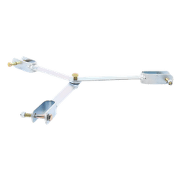 Brida de Sujeción para Retenida / Tipo Delta con Apoyo Central / Acero ASTM-36 / Galvanizado Electrolítico / Tornillería Grado 5 / Compatible con Tramos STZ30