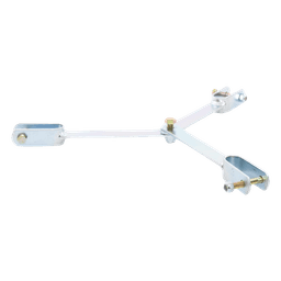 Brida de Sujeción para Retenida / Tipo Delta con Apoyo Central / Acero ASTM-36 / Galvanizado Electrolítico / Tornillería Grado 5 / Compatible con Tramos STZ30