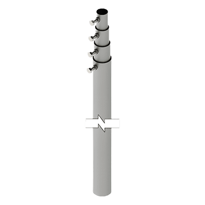 Mástil Telescópico / 12 m (39.4 ft) / 4 Secciones / Carga 6 kg / Diámetro Antena 25 cm / Calibre 20 Galvanizado
