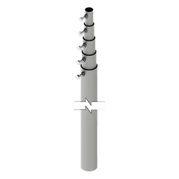 Mástil Telescópico / 15 m (49.2 ft) / 5 Secciones Concéntricas / Tubo Galvanizado Calibre 20 / Carga Máxima 6 kg / Resistencia Viento 70 km/h