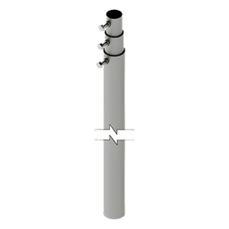 Mástil Telescópico / 9 m (29.5 ft) / 3 Secciones / Carga 6 kg / Antenas hasta 25 cm / Galvanizado Calibre 20