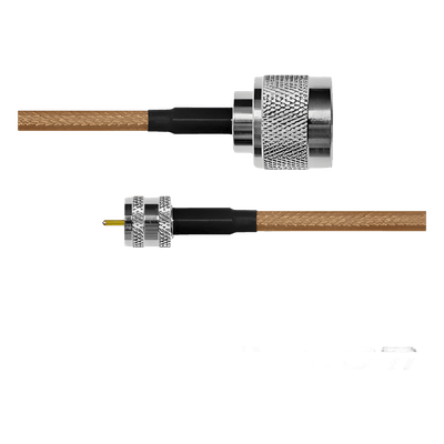 Cable Coaxial RG142/U / 30 cm / N Macho a MINI UHF Macho / 0.98 pies