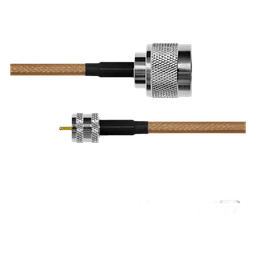 Cable Coaxial RG142/U / 30 cm / N Macho a MINI UHF Macho / 0.98 pies