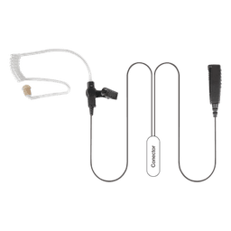 Micrófono Audífono de 2 Cables / Tubo Acústico Transparente / PTT Integrado / Cable Uso Rudo / Compatible Motorola EX/GP y HYT TC/PT Series