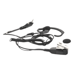 Micrófono de Solapa / PTT Integrado / Audífono Tipo Gancho / Cable 2.5' Enrollado / Compatible Kenwood Serie G