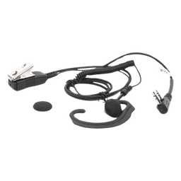 Micrófono de Solapa / PTT Integrado / Audífono Tipo Gancho / Cable 2.5' Enrollado / Compatible Kenwood Serie G