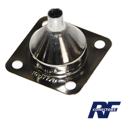 Campana de Montaje para Conector de Chasis / 4 Perforaciones a 18 mm / Frecuencia 0.6 a 300 MHz / Acoplamiento Roscado UHF / 0.141' (3.58 mm) Diámetro