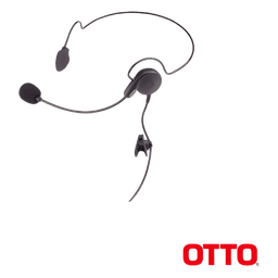 Diadema trasera / Auricular izquierdo / Micrófono -40 dB / Cable 25,000 ciclos / PTT ultraligero / -20°C a +60°C