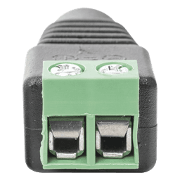 Adaptador de Alimentación DC / Jack Hembra 3.5 mm / Terminales Tornillo / Polarizado 12 Vcc / Pin Cobre 2.1 mm / Calibre 18 AWG