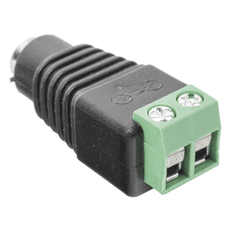 Adaptador de Alimentación DC / Jack Hembra 3.5 mm / Terminales Tornillo / Polarizado 12 Vcc / Pin Cobre 2.1 mm / Calibre 18 AWG