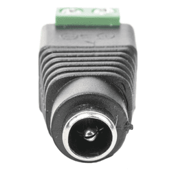 Adaptador de Alimentación DC / Jack Hembra 3.5 mm / Terminales Tornillo / Polarizado 12 Vcc / Pin Cobre 2.1 mm / Calibre 18 AWG