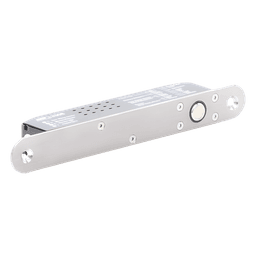 Cerradura de Perno Eléctrica / Diseño Estrecho para Perfiles Delgados / Temporizador 10 s / Buzzer y LED Bicolor / 12-24 VDC / Sensor de Estado de Puerta