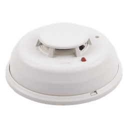 Detector de Humo Fotoelectrico / 4 Hilos / Relevador Forma C / Sensor Térmico 57.2°C / 134 mm Ø / 5.3" Ø