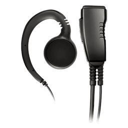 Micrófono de Solapa con Auricular G-Hook / Cable Kevlar 30' (9.1 m) / Compatible Motorola 2-Pin e HYT / Reducción de Ruido / Rotación 360°