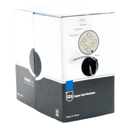 Bobina de Cable / Cat5e / 305 m (1000 pies) / CCA / UTP / 24 AWG / 100 MHz / Interior