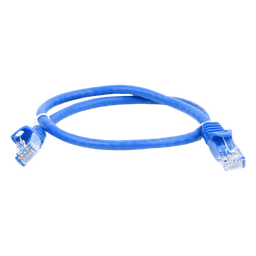 Cable de Parcheo UTP Cat6 / 0.5 m (1.64 ft) / Azul / 1 Gbps / RJ45