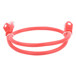 Cable de Parcheo UTP Cat6 / 0.5 m (1.64 ft) / Cobre Puro / Conectores RJ45 Chapados en Oro / Rojo